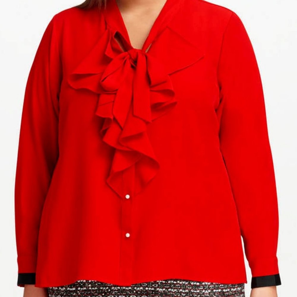 Calvin Klein Red Dress Blouse